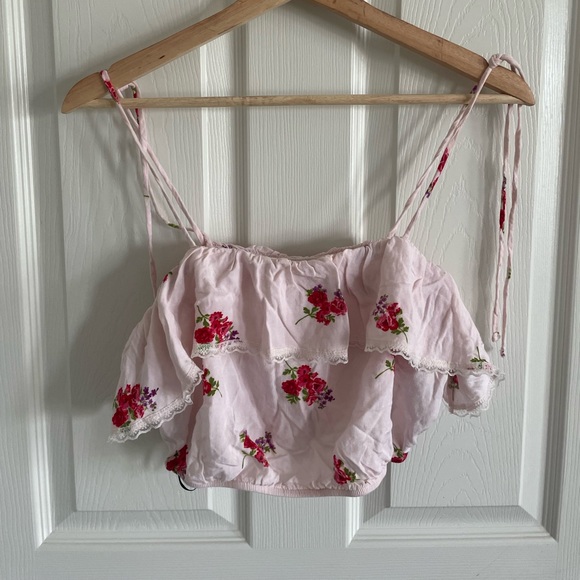 Floral Crop Tank Top - Picture 1 of 2